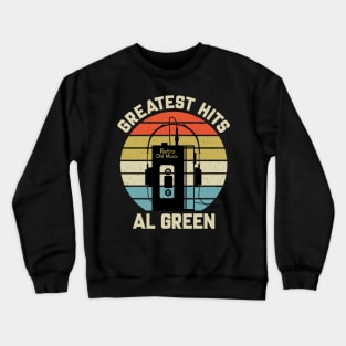 Greatest Hits Al Retro Walkman Green Vintage Art Crewneck Sweatshirt